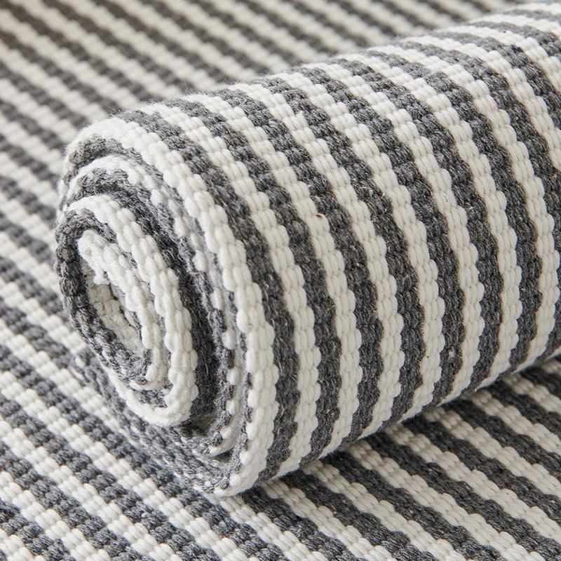 Sofa Cushion Cotton Thread Sand Straight Strip Four Seasons Universal Coarse Cloth Armrest Back Towel Sofa Cushion Full Set Universal