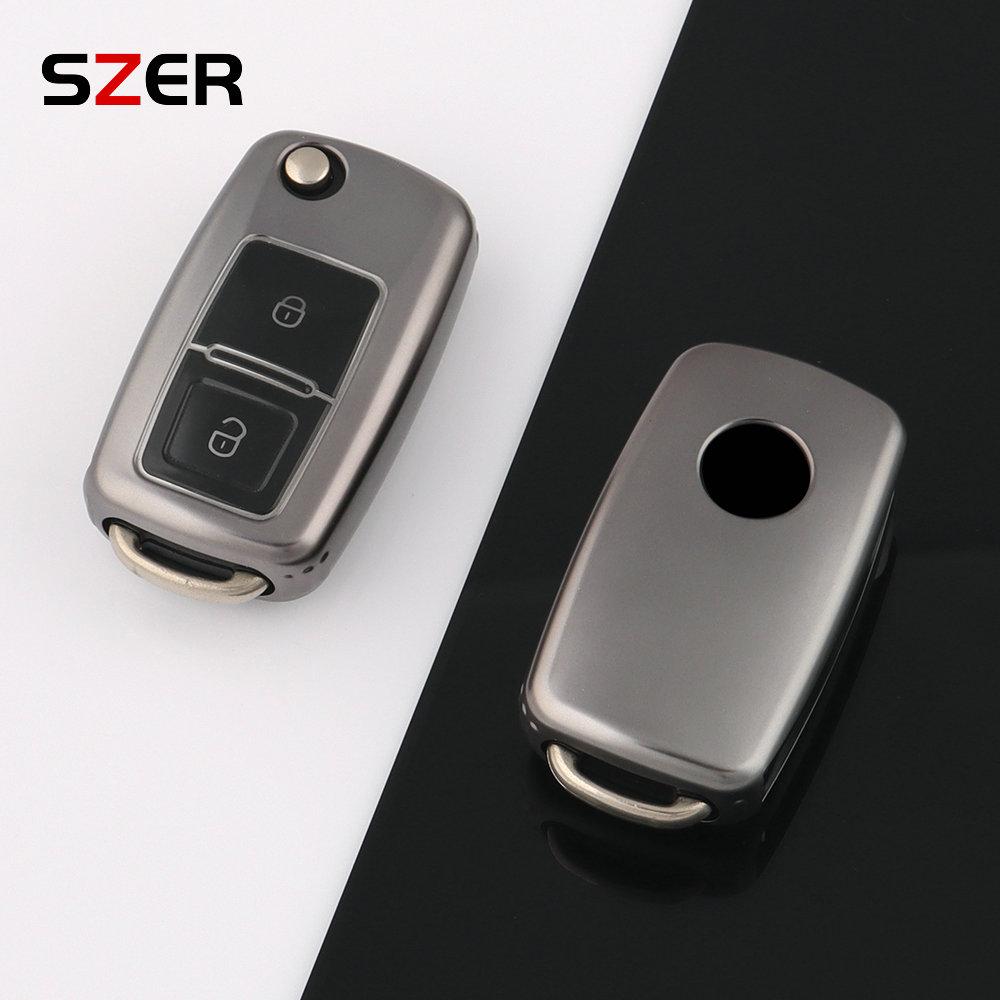 Etui na kluczyk samochodowy z TPU z 2 lub 3 przyciskami do Volkswagena, VW, Polo, Golfa, Passata, Tiguana, Beetle, Caddy, T5, Up, Eos, Skody, Octavii, Seata, Leona, Altei