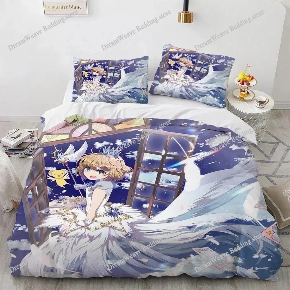 3D Printed Anime Cardcaptor Sakura Bedding Set Duvet Cover Bedroom Comforter Single Twin King _Size Quilt Cover Home Textiles741