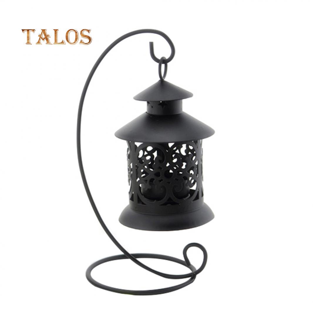 

Подвесной полый подсвечник, старинный марокканский фонарь, свадебный декор, подарочное украшение чёрный