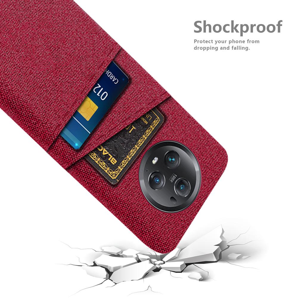 For Honor Magic5 Pro Phone Case Dual Card Slots Cloth Texture PC Phone Cover