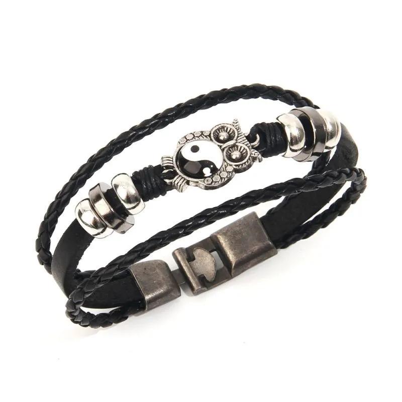 Unisex Rope Jewelry Tai Chi Pattern Bracelet Charm Simple Buckle Ancient Style Bracelet