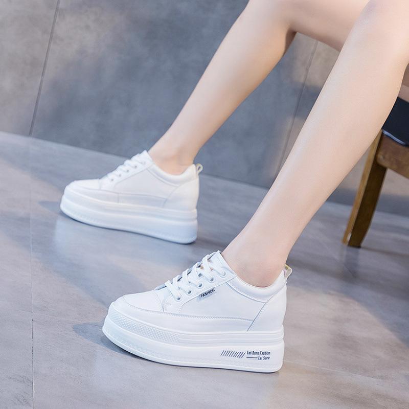 

Summer new inner height-increasing little white shoes versatile breathable mesh lace-up loose concubine shoes slope heel low-top shoes 39