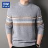 ROMON Men's 100% Cashmere Thickened Crew Neck Sweater