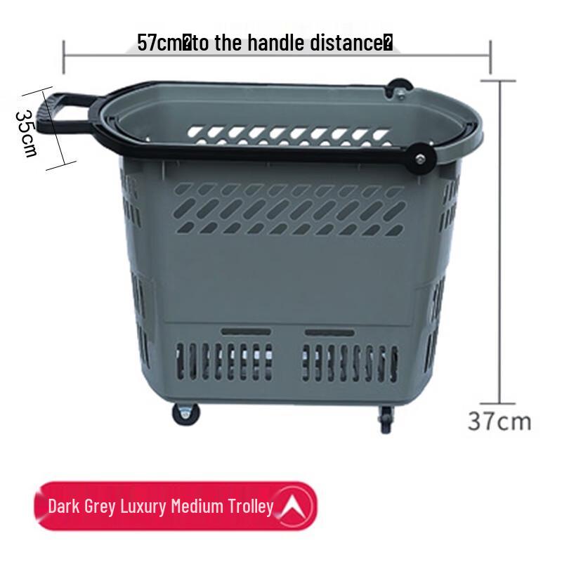 

Tongjing Wheeled Plastic Shopping Basket with Telescopic Handle