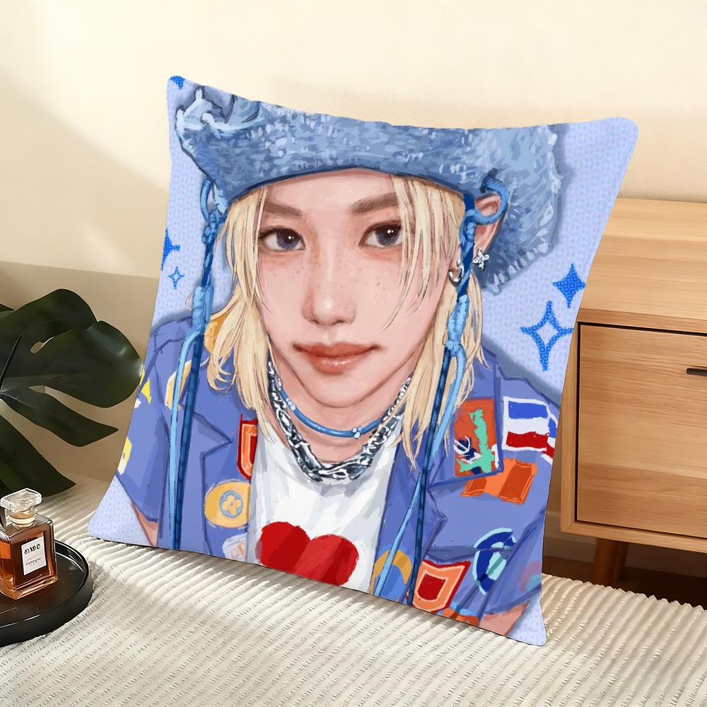 Cushion Cover Silky Short Plush Home Sofa Cushion Cover - Invisible Zipper Home Decoration Cool Boy Felix