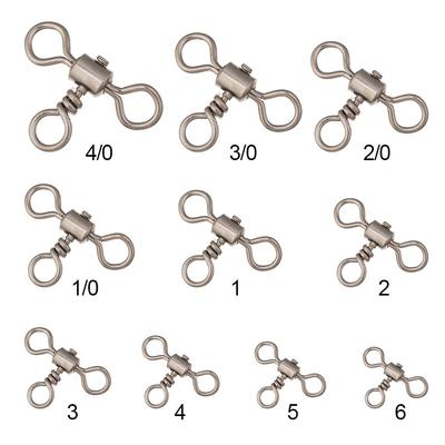 Bearing Barrel Srolling Fishhook Connector T-shape Fishing Swivels 3 Way Bearing Swivel Cross Line