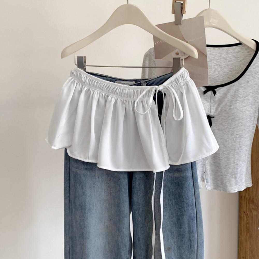 

Shirt Extender Lace Up Hip Scarf Hip-hop Ruffled Edge Waistband Waist Accessories чорний