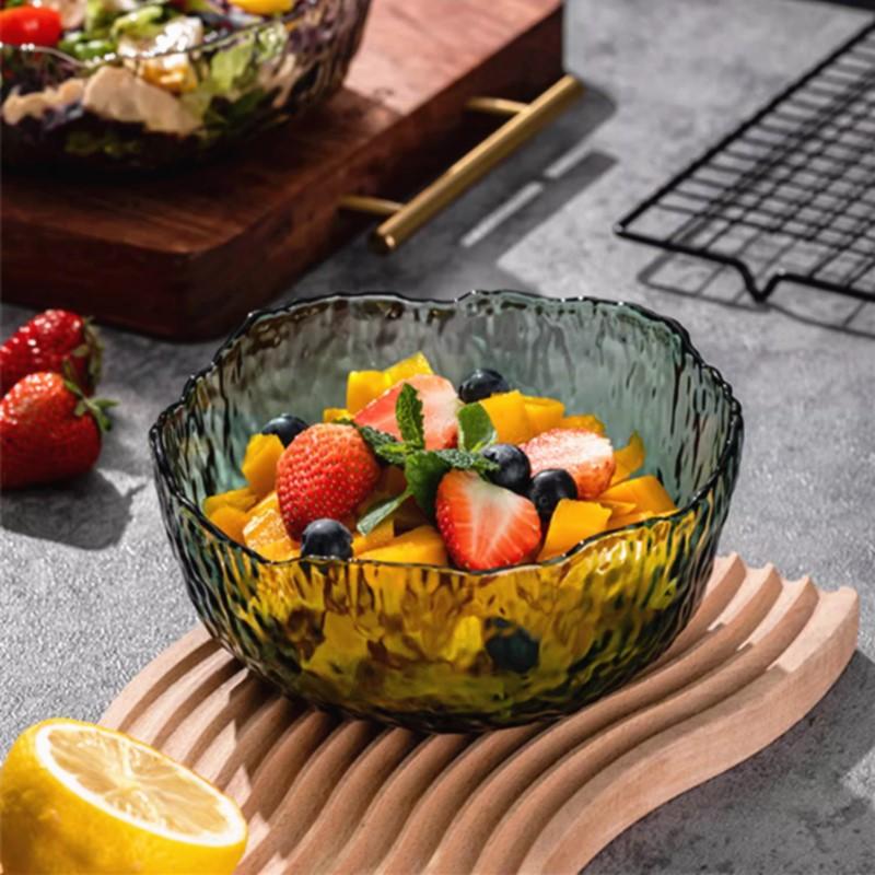 Japanese Glass Bowl Exquisite High Quality Tableware Home Soup Bowl Dessert Fruits Dishes Salad Bowl Kitchen Accessories