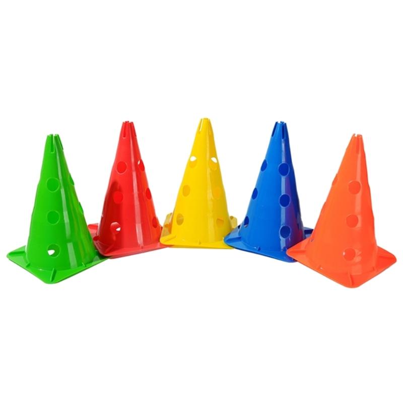 2 Pack Sports Training Cones Plastic Marker Training Traffic Cones for Skate, Soccer, Football, Assorted Colors, 12 Inch