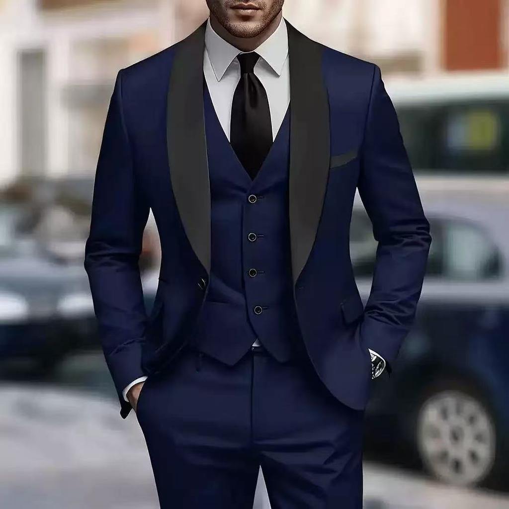 2025 Formal Elegant Man's Suit Peak Lapel 3-Piece Blazer Vest And Pants Tuxedo Suits for Men for Wedding Dress Evening Party