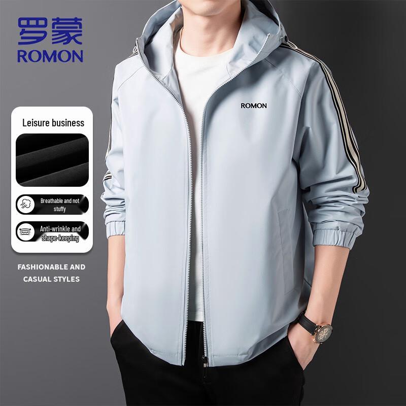 ROMON Men's Casual Hooded Jacket