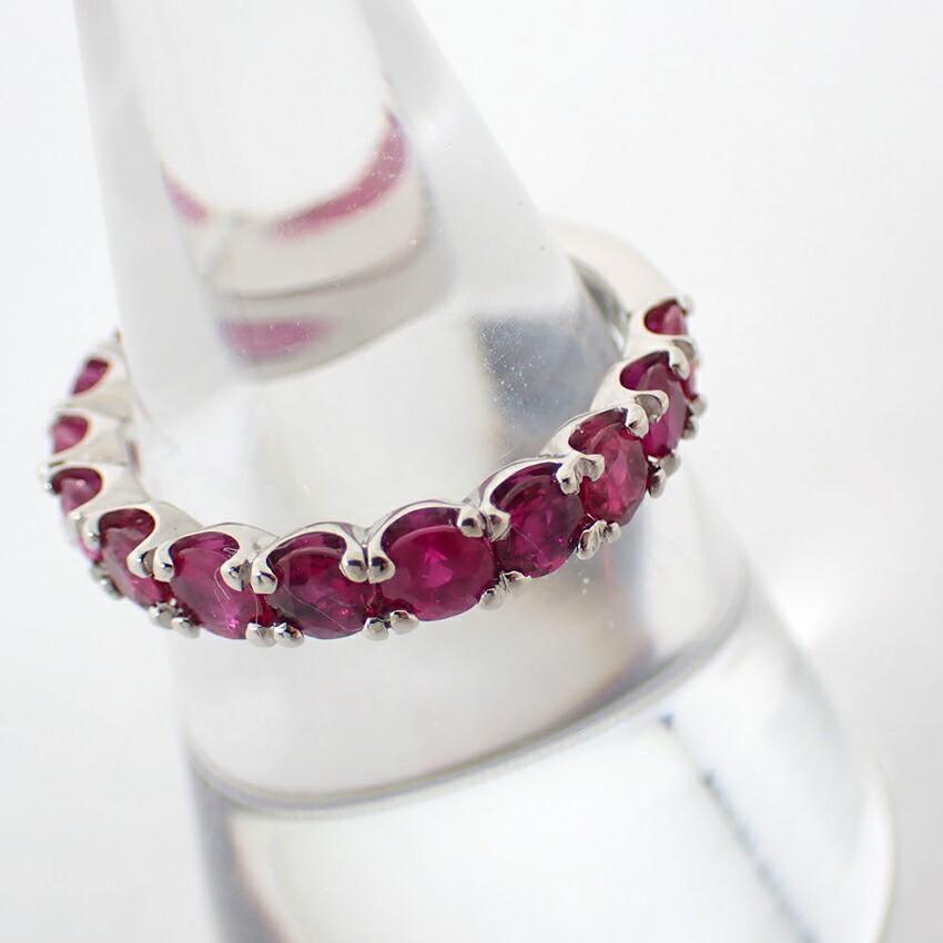 [New] Pt900 Ruby Eternity Ring/Size 13/j34-1