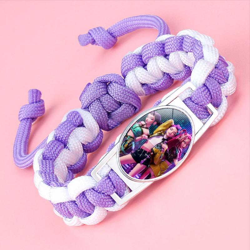 1PC popular KPOP witch hunter group woven bracelet animation peripheral crystal inlay color adjustable hand rope