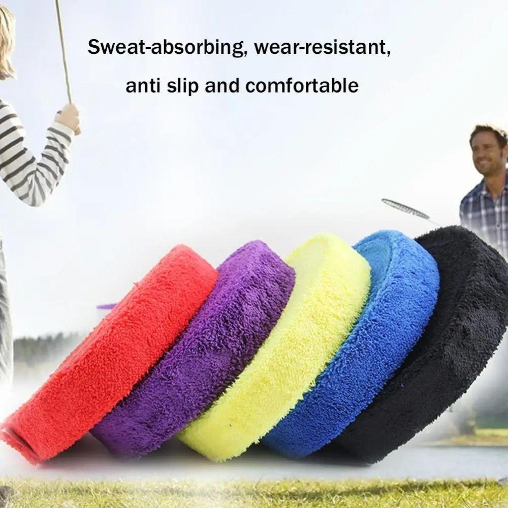 Anti-Slip Tennis Towel Hand Grip Colourful Over Grip Tape Fishing Rod Wrap Strap  Sport Activities