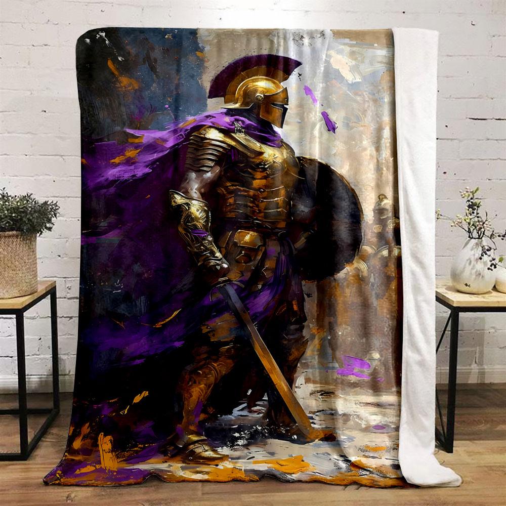 Goldene spartanische Krieger-Decke Schlafzimmer-Decke für Wohnzimmer-Sofa Mittagspause Weicher Überwurf für Freundes-Festival Geschenk