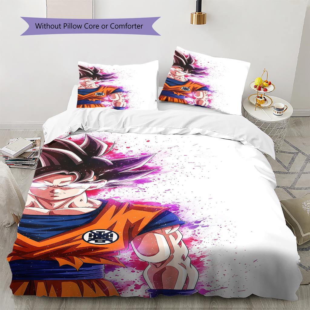 DRAGON BALL Pattern Bedding,Quilt Set Quilt Cover Pillowcase Home Birthday Gift (1 * Duvet Cover + 2 * Pillowcase, Without Core)