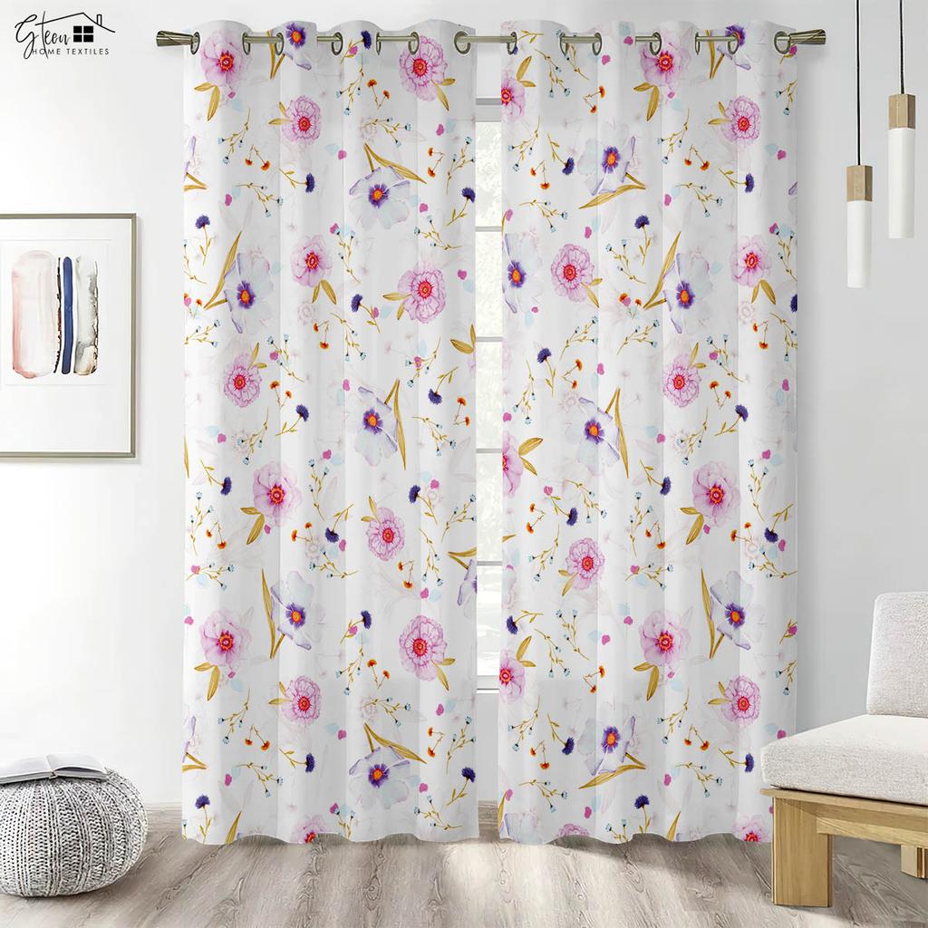 Květinové 3D tištěné závěsy Čínský styl Inkoustová růže Růže Obývací pokoj Ložnice Pracovna Tunýlek na tyč Polyesterová vlákna Závěsy