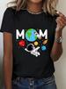 oUnisexs Funny Strawberry Mom Graphic TShirt Short SleeveStretch FabricSpringsummer Top with Playful Strawberry Heart Design