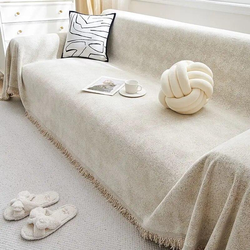 Double Sided Chenille Sofa Cover,All Seasons Blanket Sofa Towel,Living Room Sofa Cover,Anti-cat Scratch Cover