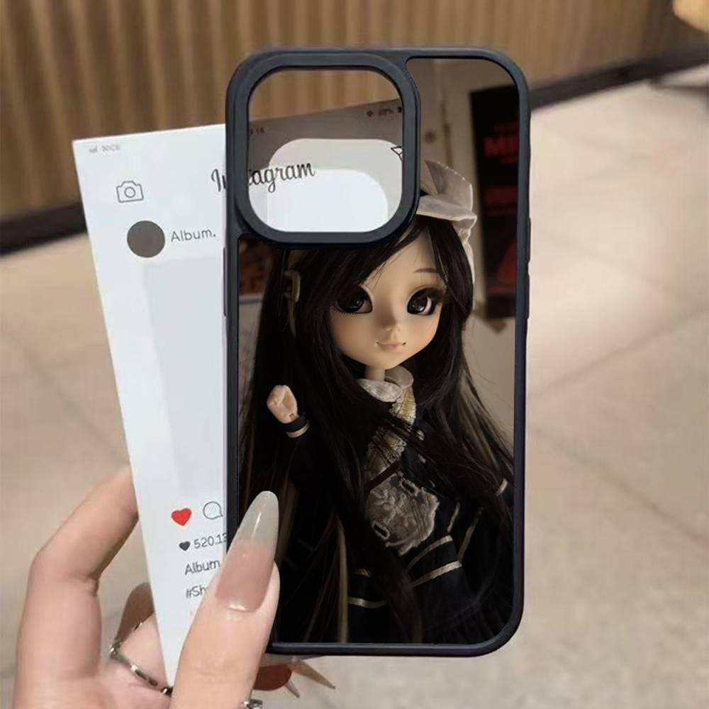 Japanese Korean Retro Doll Dark Baby Artist Black Hard Plastic Phone Case For Iphone 17 Air 16 15 14 13 12 11 Pro Max PC TPU