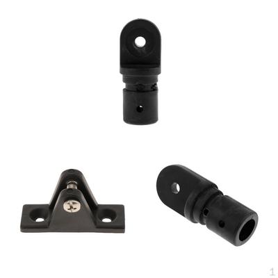 Boat Cover/Canopy Deck Mount Hinge + Insert Cap Bimini Top Fitting