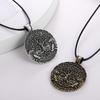 Tree Of Life Pendant Necklace Double Wolf Amulet Wiccan Talisman Viking Jewelry For Men Women