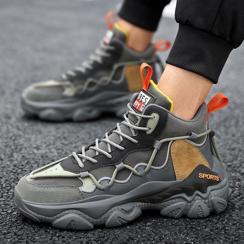 Men's Shoes Winter New High-top Platform Dad Shoes Men's Casual Sports Shoes Teenager Sports Shoes
