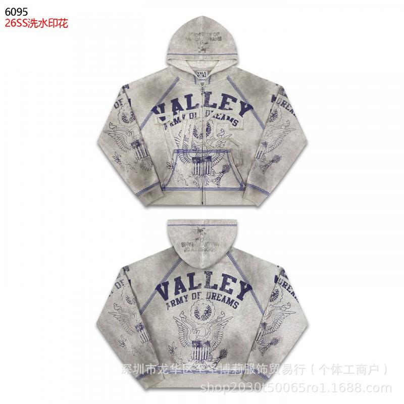 Americká Vintage Volná Mikina s Výšivkou a Kalhoty Širokého Střihu Set Pro Dospívající Ležérní Streetwear