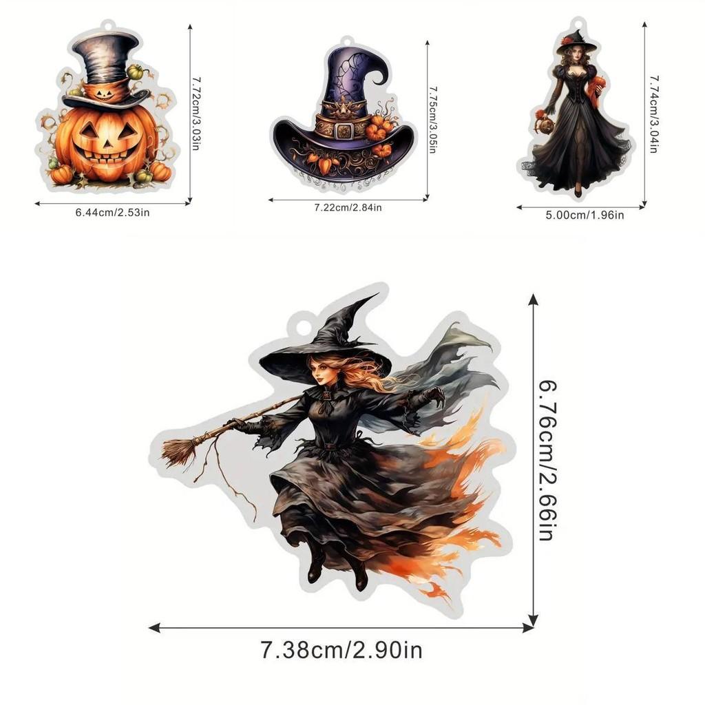 Retro Stylish Acrylic Car Hanging Ornament Gothic Design Perfect For Halloween Decor