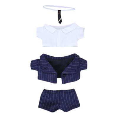 Niannyyhouse 10cm x 20cm Plüschkleidung: Jacke, Hemd, Krawatte, Hose, Gestreifter Anzug, Baumwollpuppe, Anziehen (Blau 10cm)