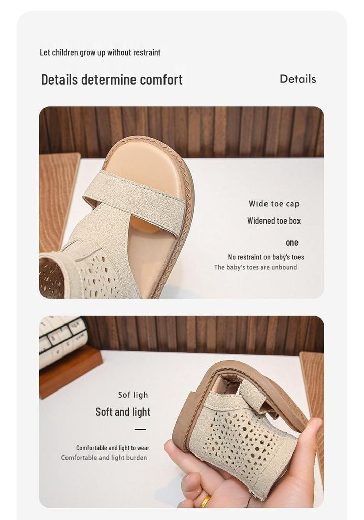 Atmungsaktive High-Top Römische Sandalen für Kinder mit weicher Sohle und Reißverschluss hinten für Mädchen, Sommer 2026