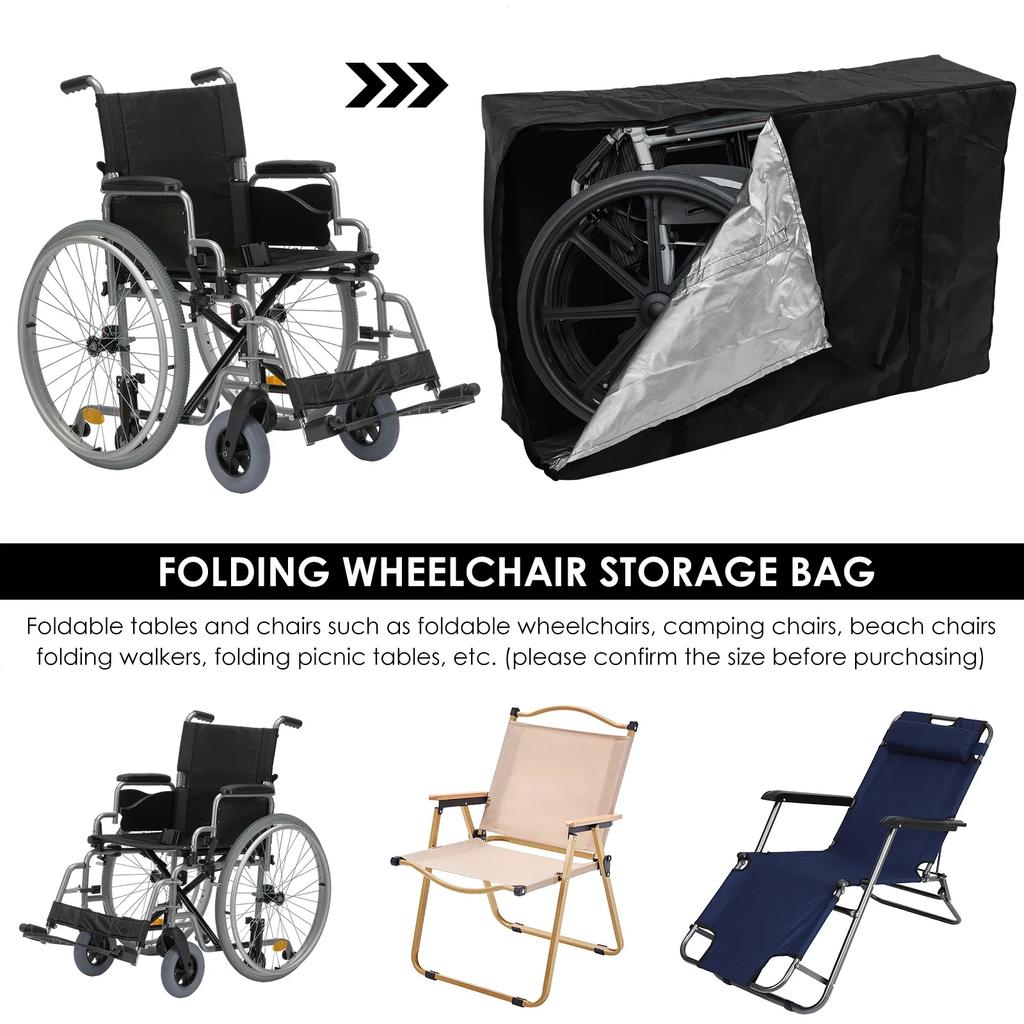 Torba podróżna na rollator Składana torba do przechowywania wózka inwalidzkiego Wodoodporna składana torba na wózek inwalidzki Odporna na zużycie torba na krzesło transportowe Torba na balkonik