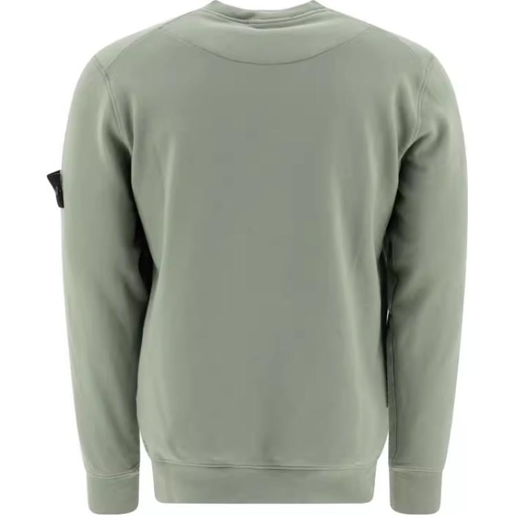 STONE ISLAND Moletom com Gola Redonda e Manga Longa com Patch de Logo Masculino sweatshirt Verde K1S1561000-44S0051-V0055