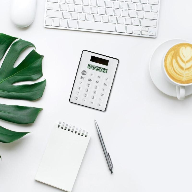 Miniature Solar Calculator with 8 Digit Display and Quiet Keys Pocket Sized for Home and Office Use Easy to Carry