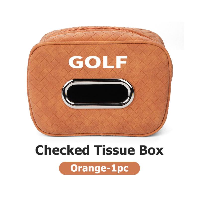 137Car Tissue Box Checkered Napkin Paper Storage Bag Organizer For Volkswagen VW Golf Jetta Passat mk4 mk5 mk6 CC B5 B6 B7 Golf