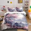"Cherry Blossom Landscape Decoration Set" Bedding Set with 1 Duvet Cover 2 Pillowcases Single Double King Queen, Gift