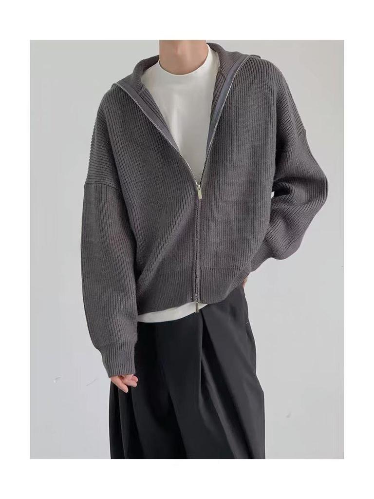 Men's Trendy Half-High Collar Cardigan Sweater, Autumn/Winter 2023 Collection
