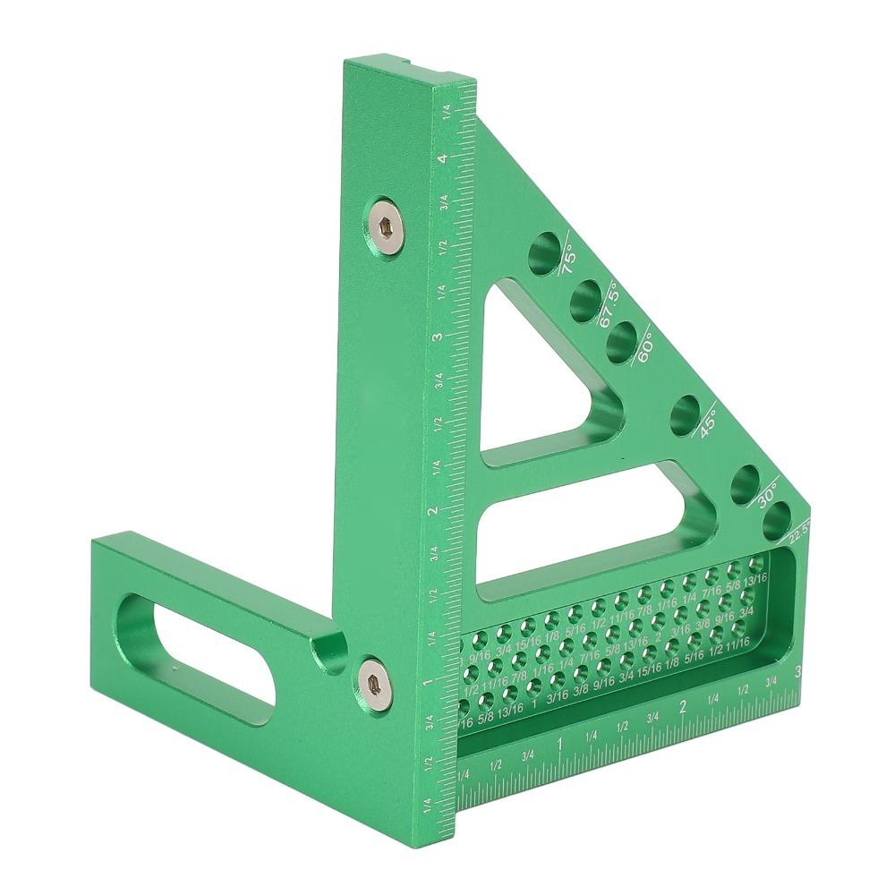 6pcs Inch Scale 3D Carpenter Square Aluminum Alloy Miter Triangle Ruler  Woodworking