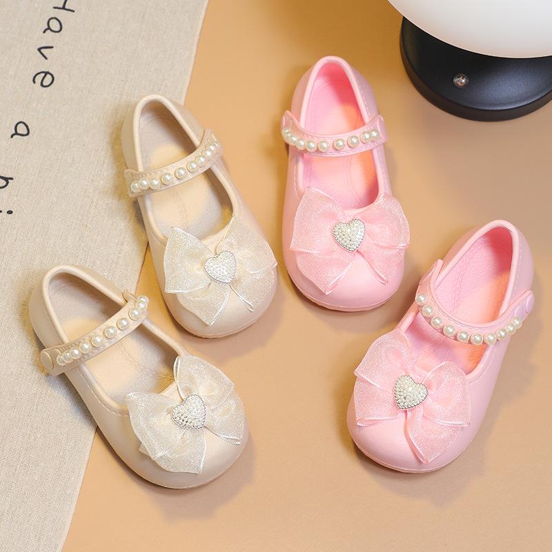 EVA Kız Çocuk 2025 Prenses Babet - İlkbahar, Yaz ve Sonbahar İçin Fiyonk Süslemeli Tek Ayakkabı