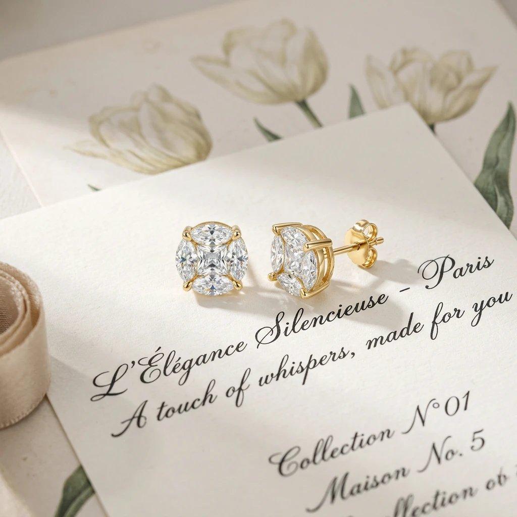 WUIHA 925 Sterling Silver Marquise Cut VVS1 D Color Real GRA Moissanite Diamonds Wedding Engagement Studs Earrings Fine Jewelry