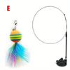 Interactive Cat Toys Kit Feather Toys with 1 Wands, 1 Suction Cups, Replacement Feather Heads for Indoor & Outdoor Play