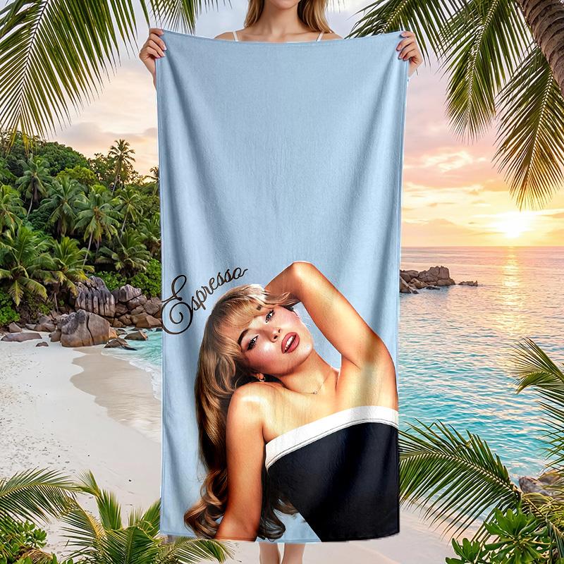 Sabrina Carpenter Fashion Beach Towel Portable Soft Quick Dry Towel For Swimming Camping Holiday Use