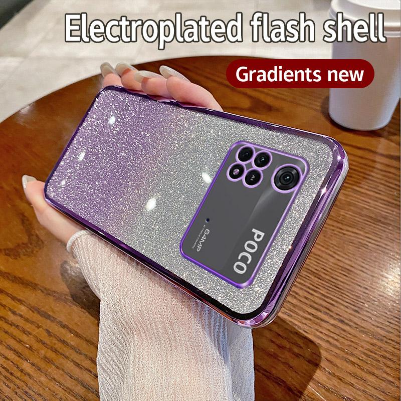 

Чехол для Xiaomi Poco M4 Pro 4G Чехол для телефона Xiaomi Poco M4Pro 4G Блестящий блестящий силиконовый объектив камеры Мягкая задняя крышка For Poco M4Pro 4G