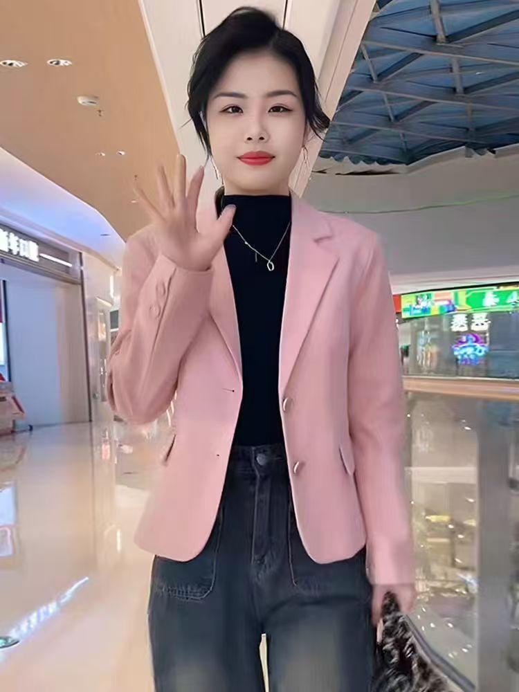 Women's High-End Korean Style Short Suit Jacket - Spring/Autumn Casual Temperament