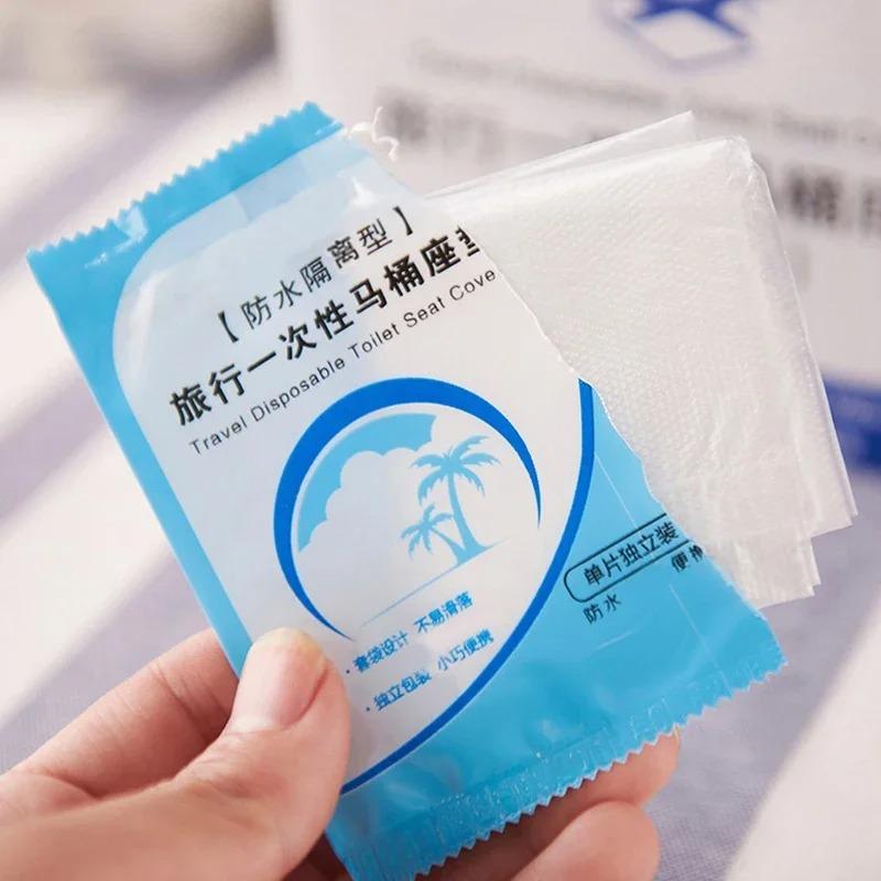 100/10pcs Waterproof Disposable Toilet Seat Covers Safety Toilet Seat Mats Portable Travel Camping Pads Bathroom Accessiories