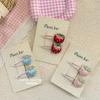 2pcs Retro Fashion Hair Clip for Kids Girl Kawaii Hair Pin Embroidery Sweet Strawberry Bang Side Clip Cute Hair Accessories