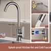 TLXT Gunmetal Grey Large Curved Kitchen Faucet