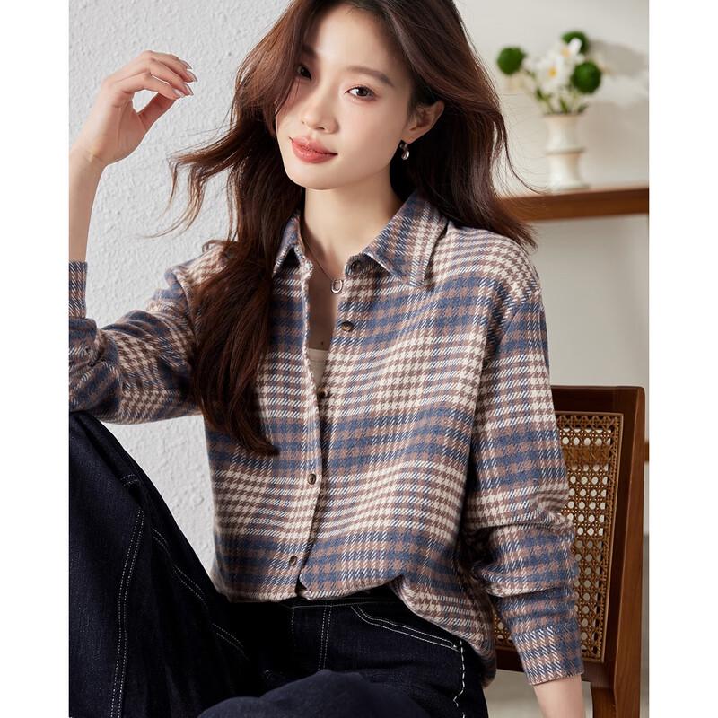 Женская клетчатая повседневная рубашка TERRE BLEUE M