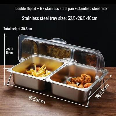 Stainless Steel Food Display Tray with Transparent Lid